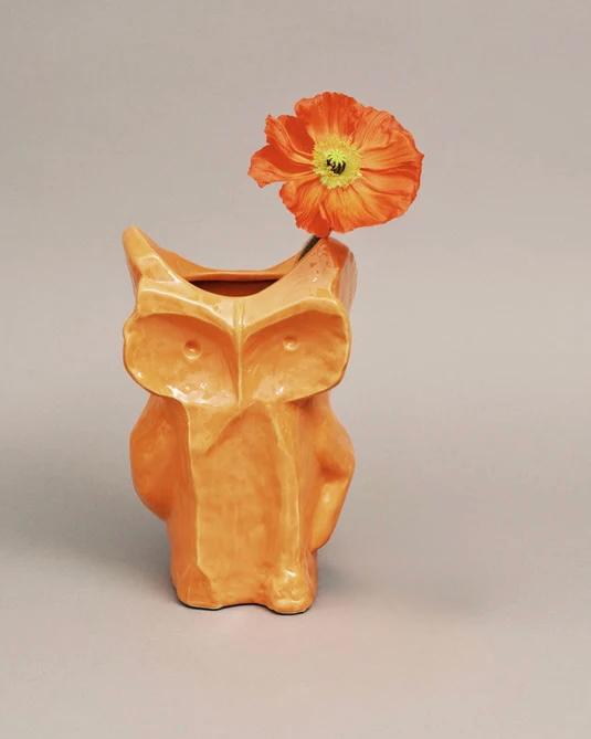 Owl Vase Orange