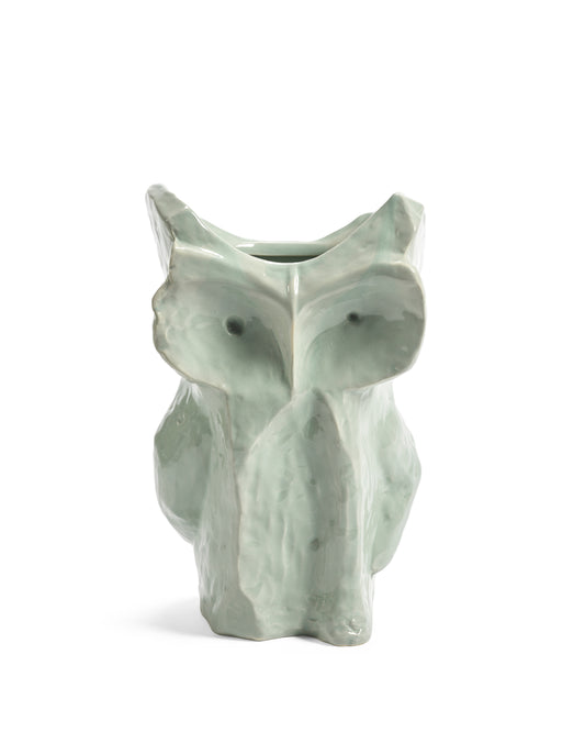 Owl Vase Light Blue