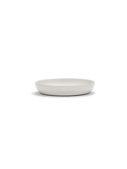 Feast Deep Plates, White Red Stripes  Set of 2