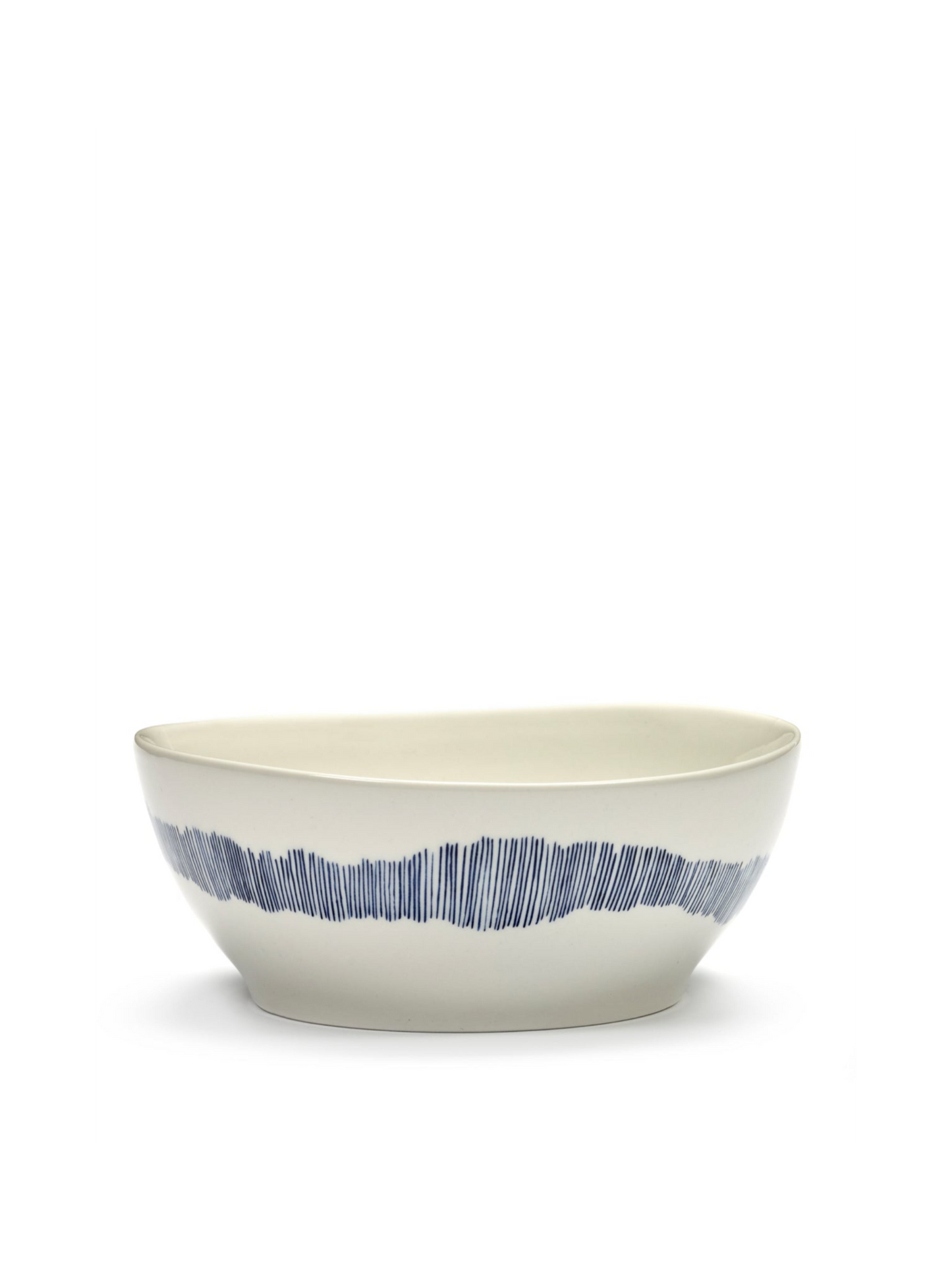 Feast  Bowls ,White Swirl Blue Stripes Set of 4