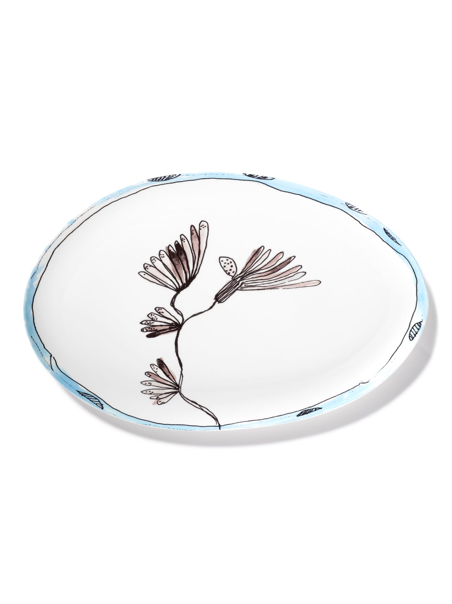 Camelia Aubergine  Oval Plate