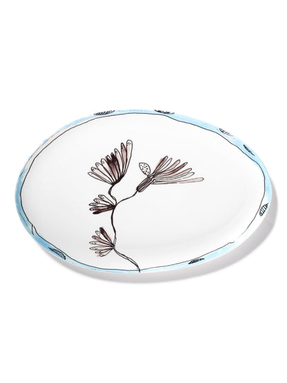 Camelia Aubergine  Oval Plate