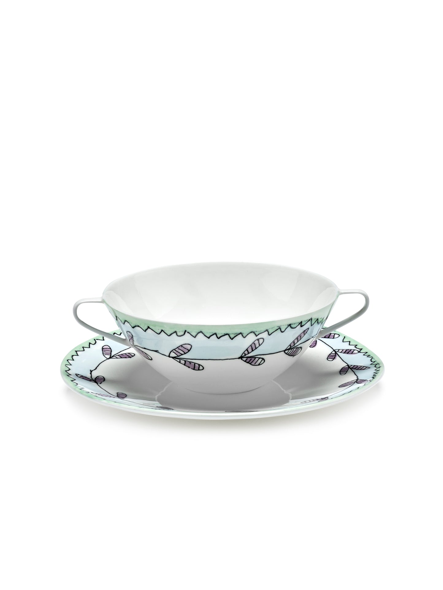 Blossom Milk Soup Bowls & Saucer  Set of 2