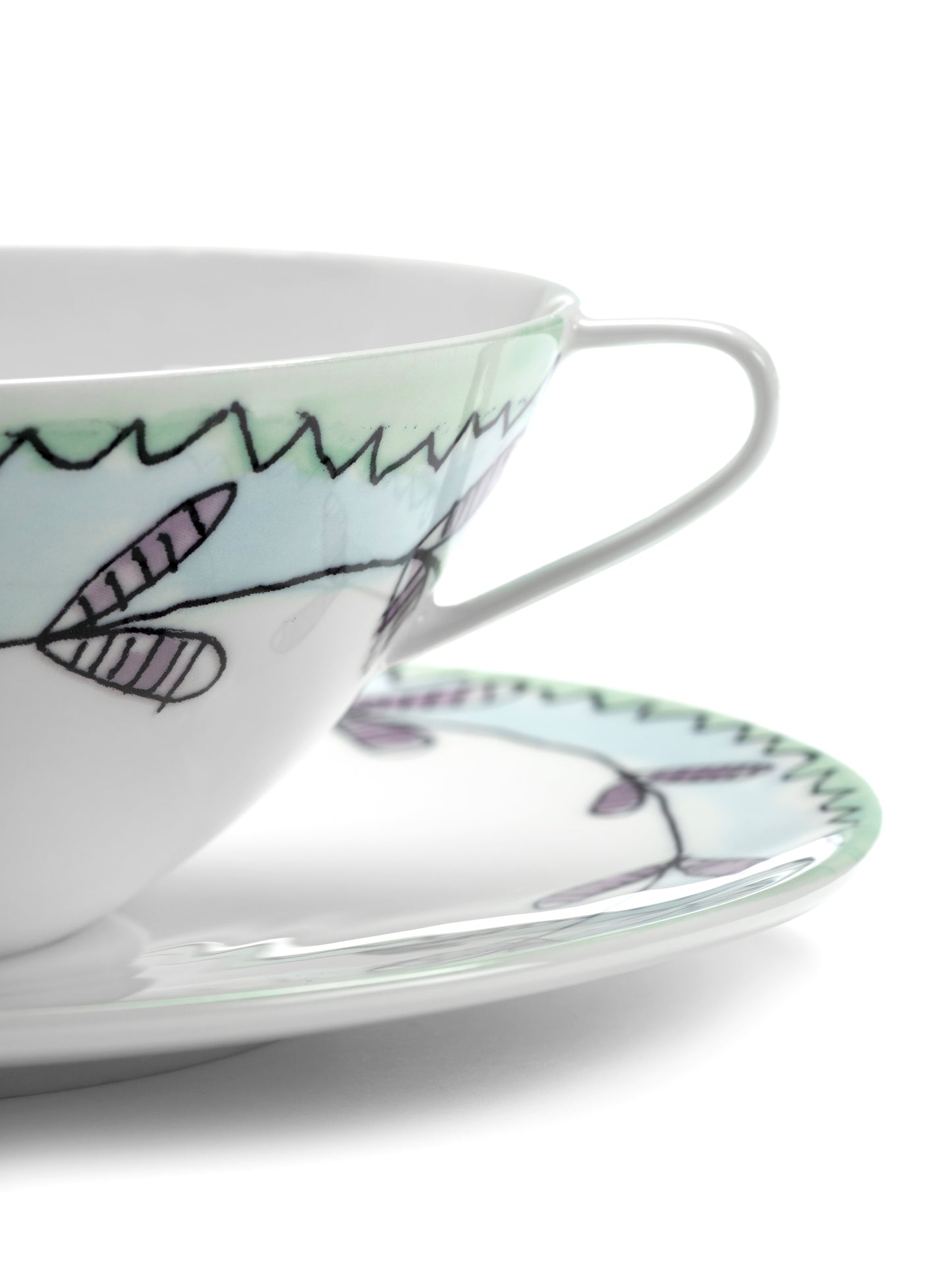 Blossom Milk Soup Bowls & Saucer  Set of 2