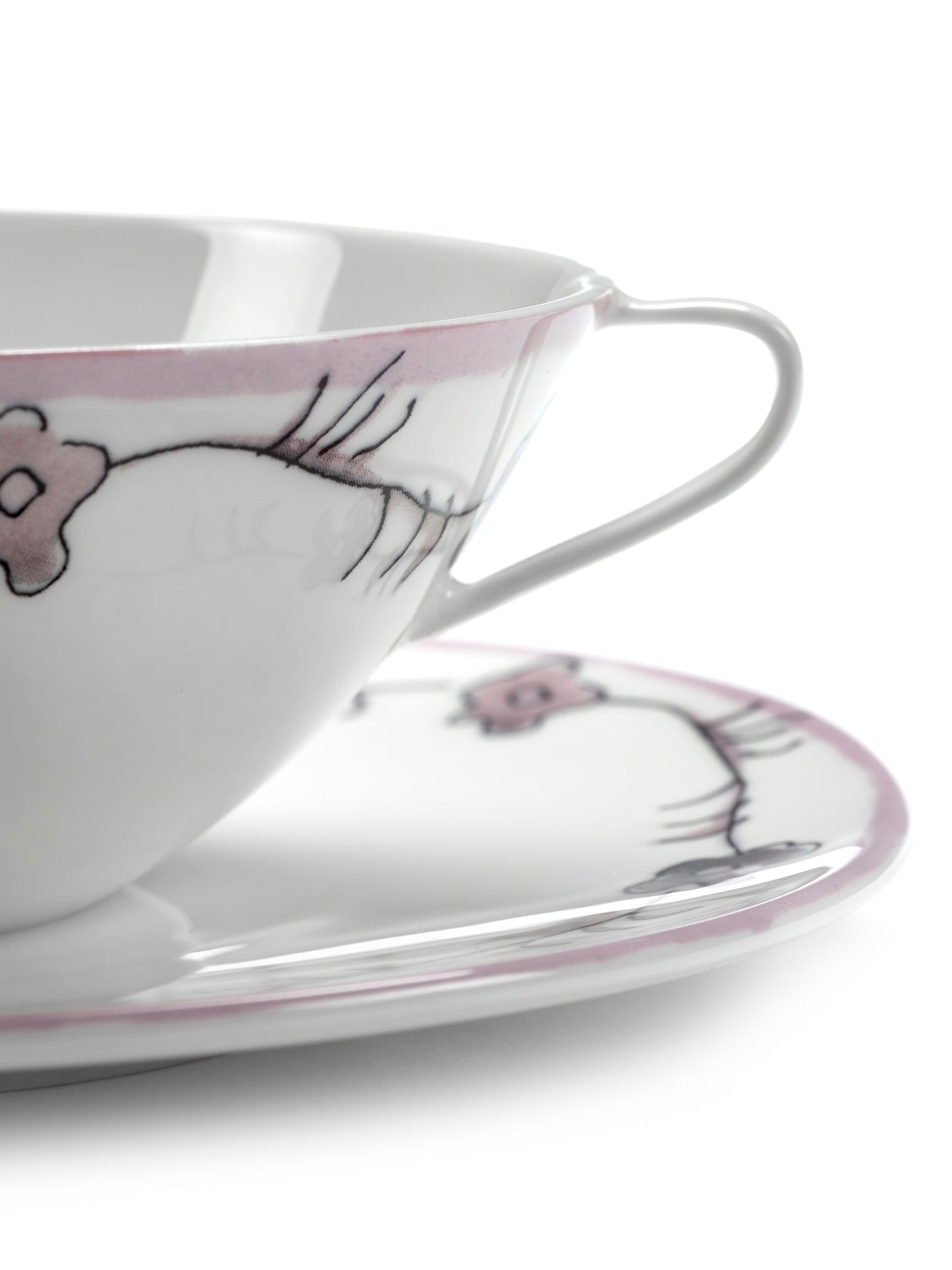 Dark Viola Soup Bowls With Saucer  Set of 2