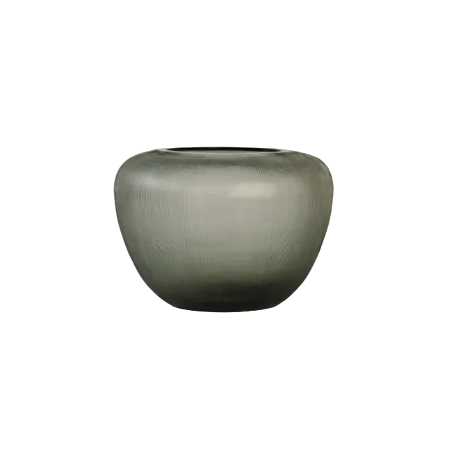 Steel Grey Glass Vase