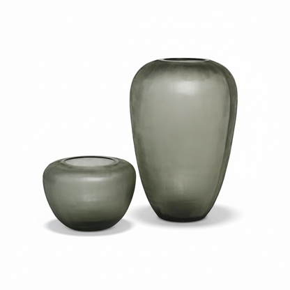 Steel Grey Glass Vase