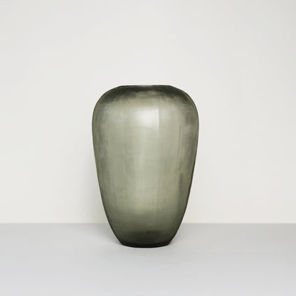 Steel Grey Glass Vase