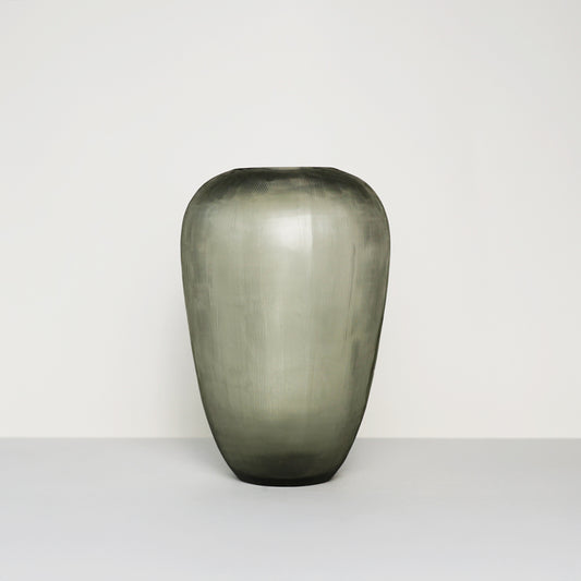 Steel Grey Glass Vase