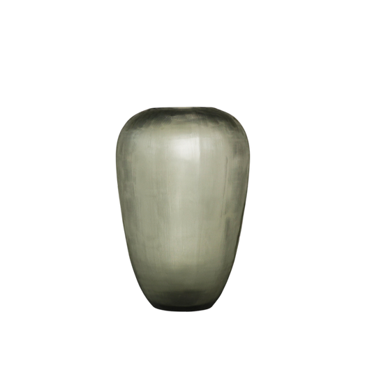 Steel Grey Glass Vase