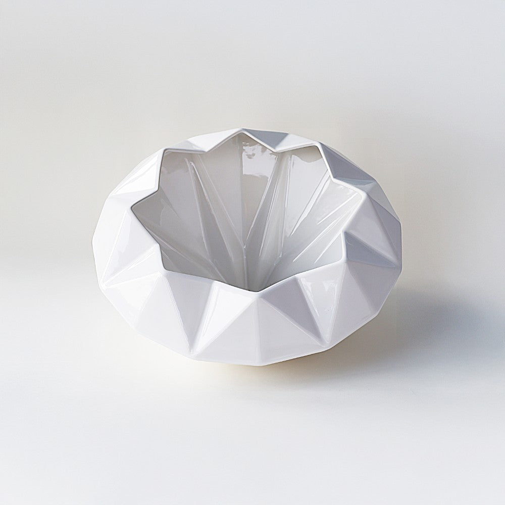 Diamond Inclined Bowl – White