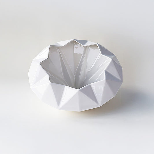 Diamond Inclined Bowl – White