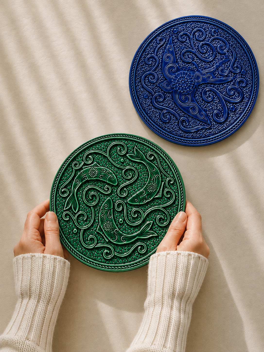 Blue Bird Motif Trivet