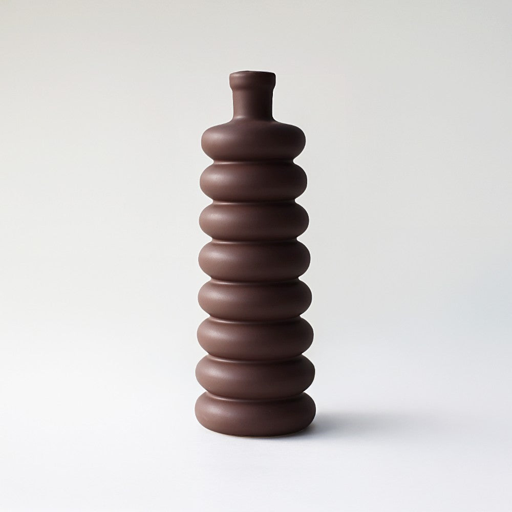 Ringed Glaze Vase – Tall Neck