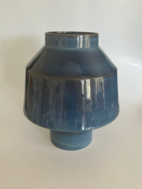 Blue Glazed Earthenware Vase – Small