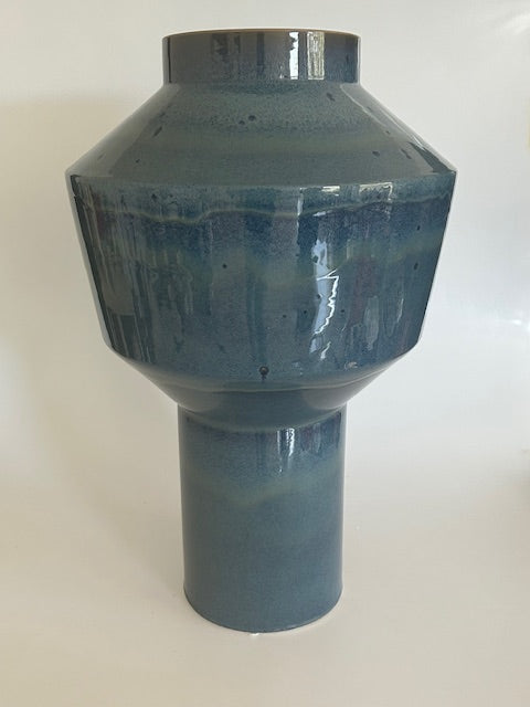 Blue Glazed Earthenware Vase – Head