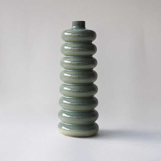 Ringed Glaze Vase – Sculpted
