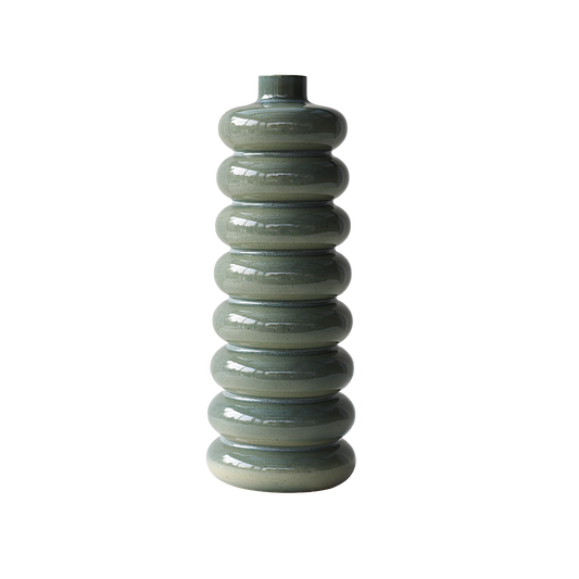 Ringed Glaze Vase – Sculpted