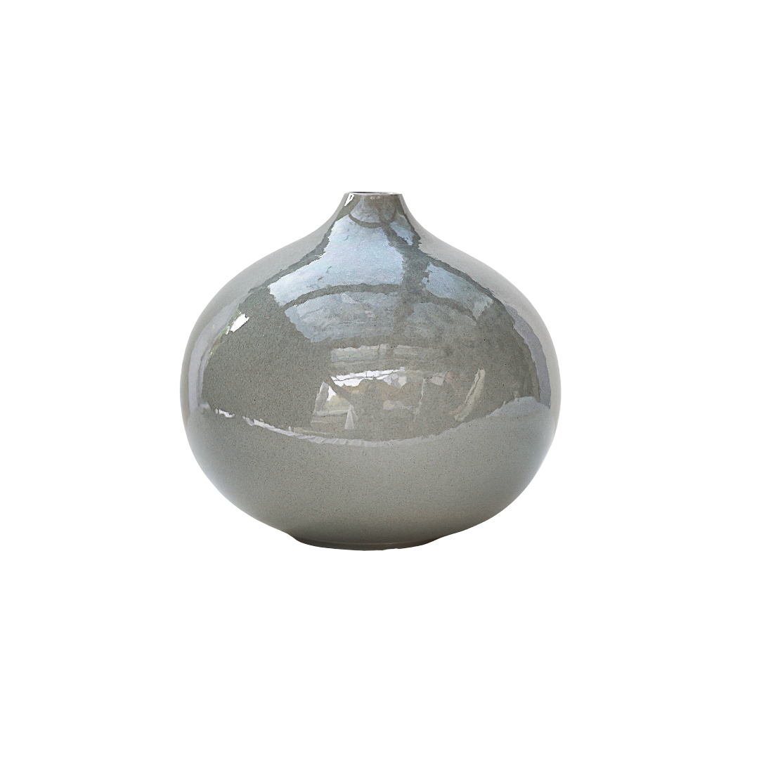 Sculpted Grey Glaze Vase