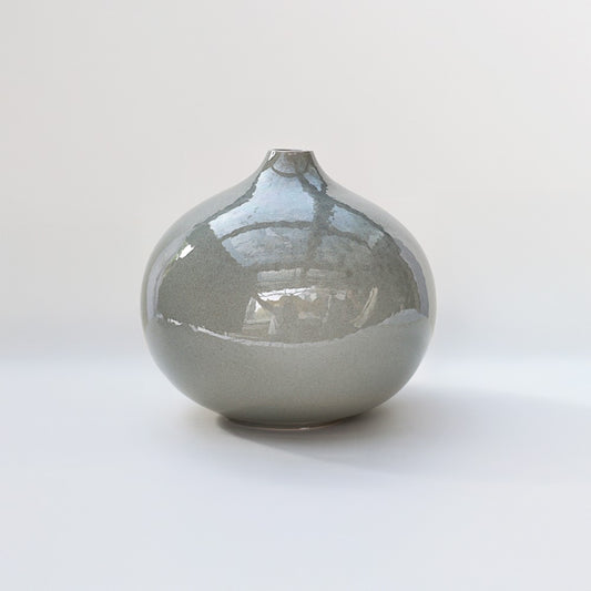 Sculpted Grey Glaze Vase