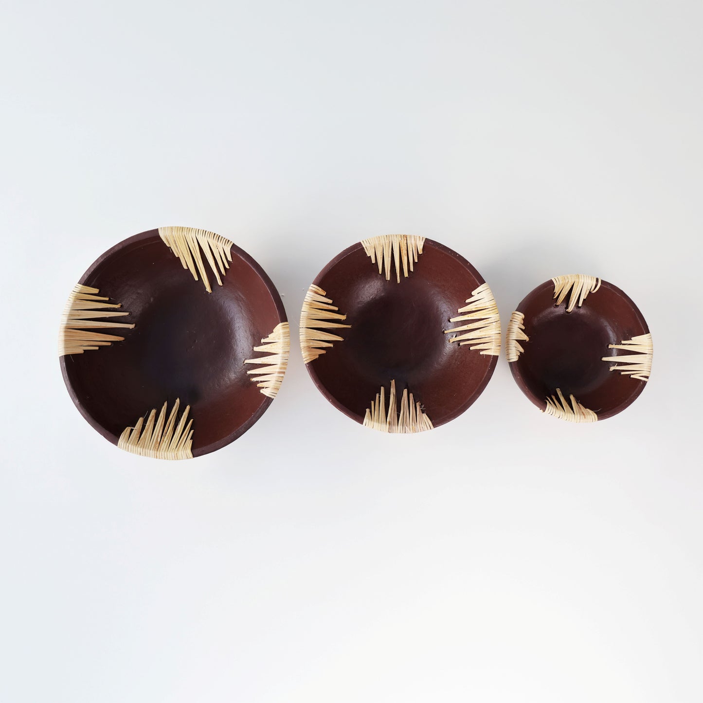Brown Terracotta Rattan Crescent Bowl