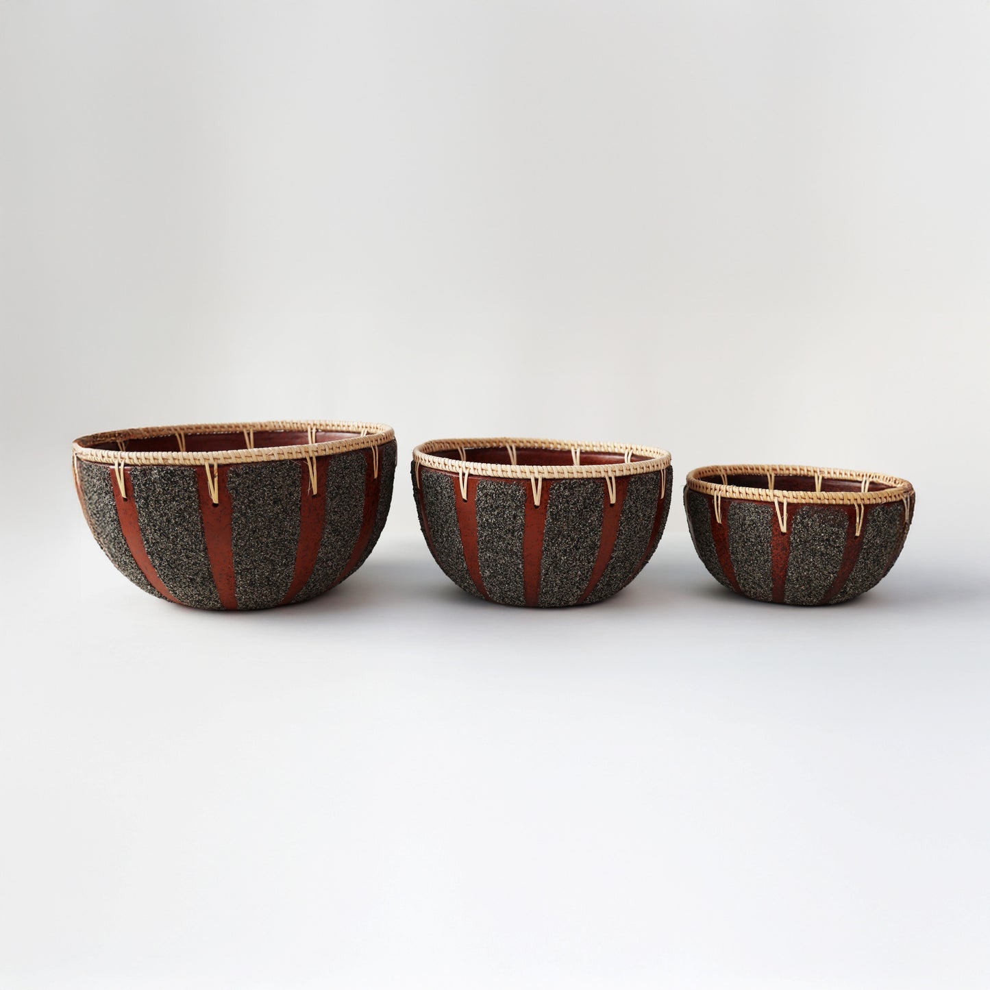 Terracotta Stripe Clay Bowl