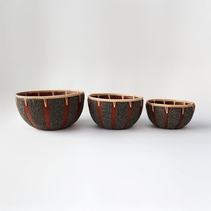 Terracotta Stripe Clay Bowl