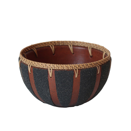 Terracotta Stripe Clay Bowl