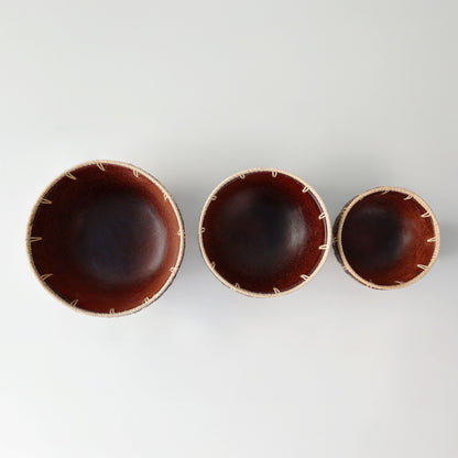 Terracotta Stripe Clay Bowl