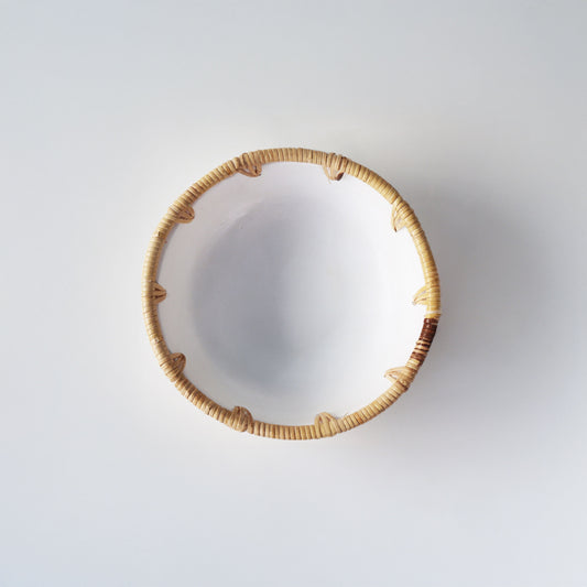 White Clay Rattan Spike Bowl