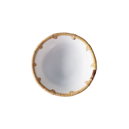 White Clay Rattan Spike Bowl