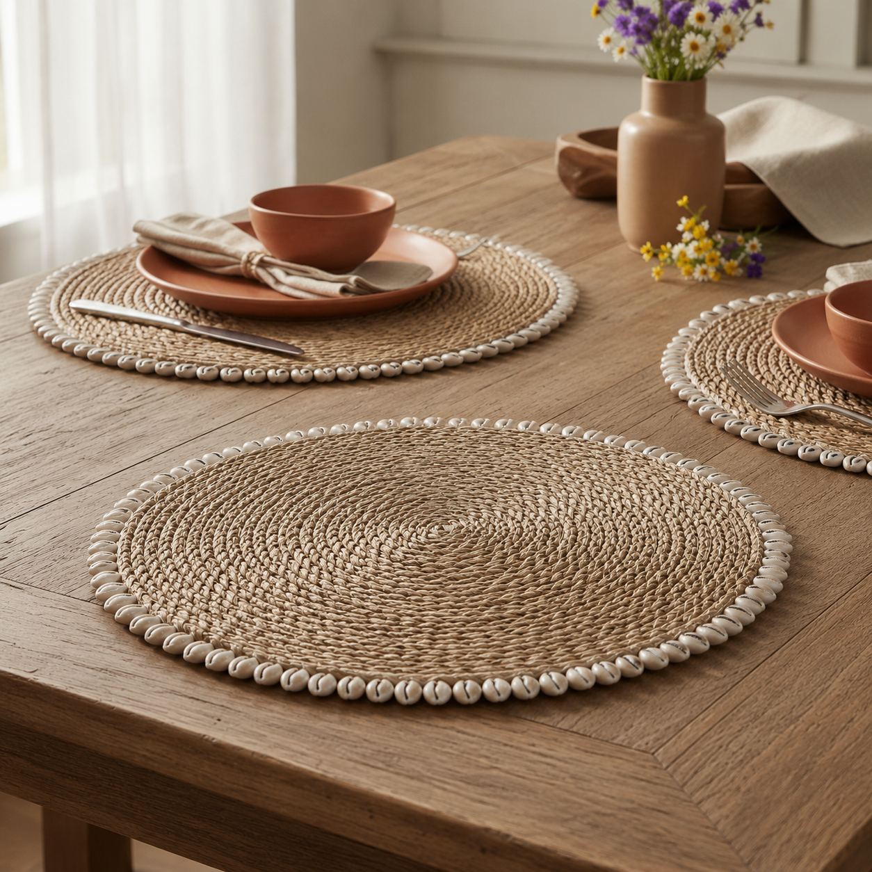 Beige Shell Seagrass Placemat