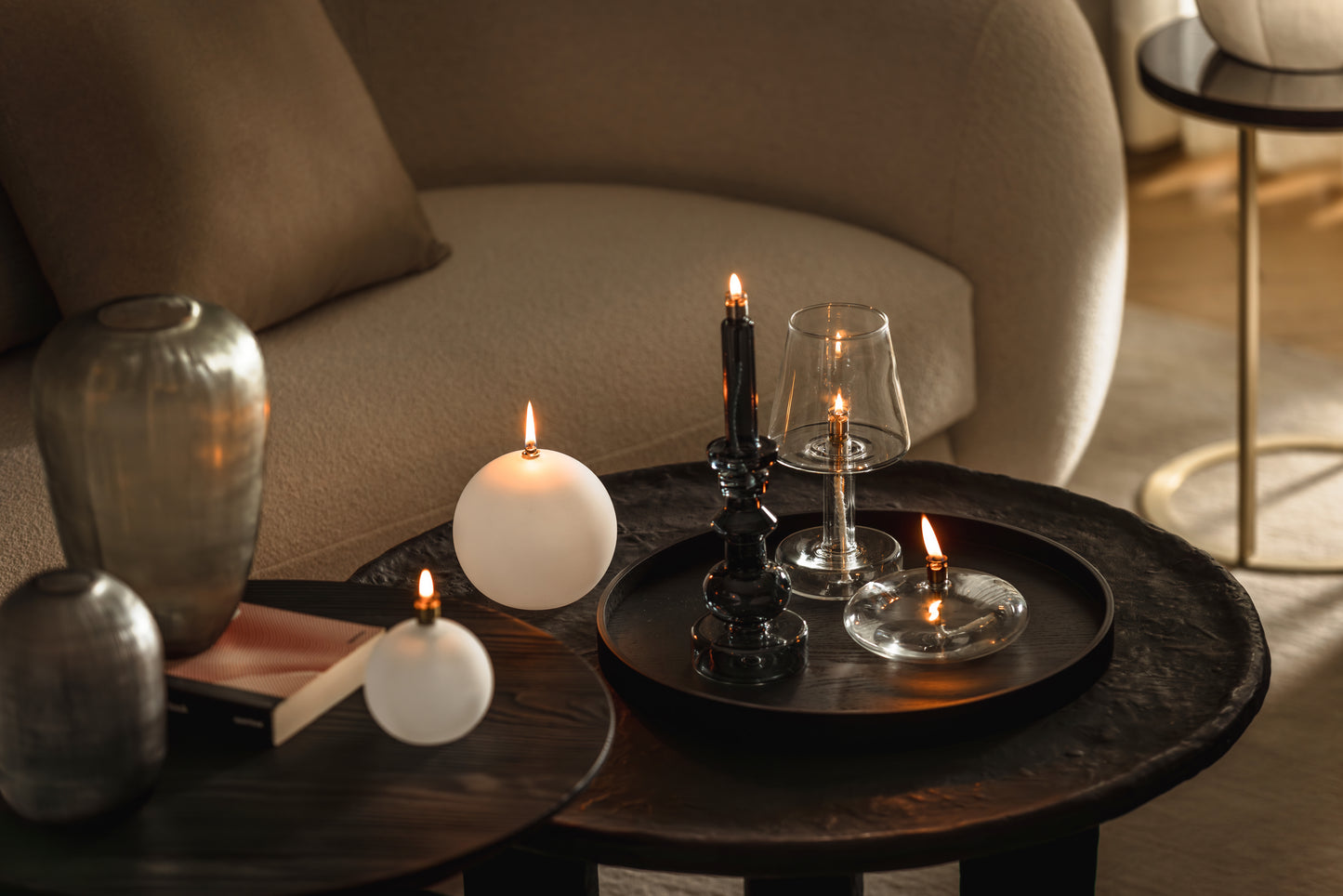 Candleholder smoked chrome