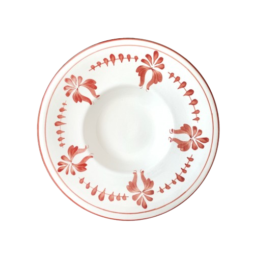 Pasta Plate-Flor-Rust Red S/2