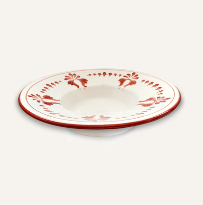 Pasta Plate-Flor-Rust Red S/2