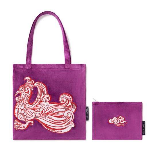 VELVET TOTE AND MINI BAG SET