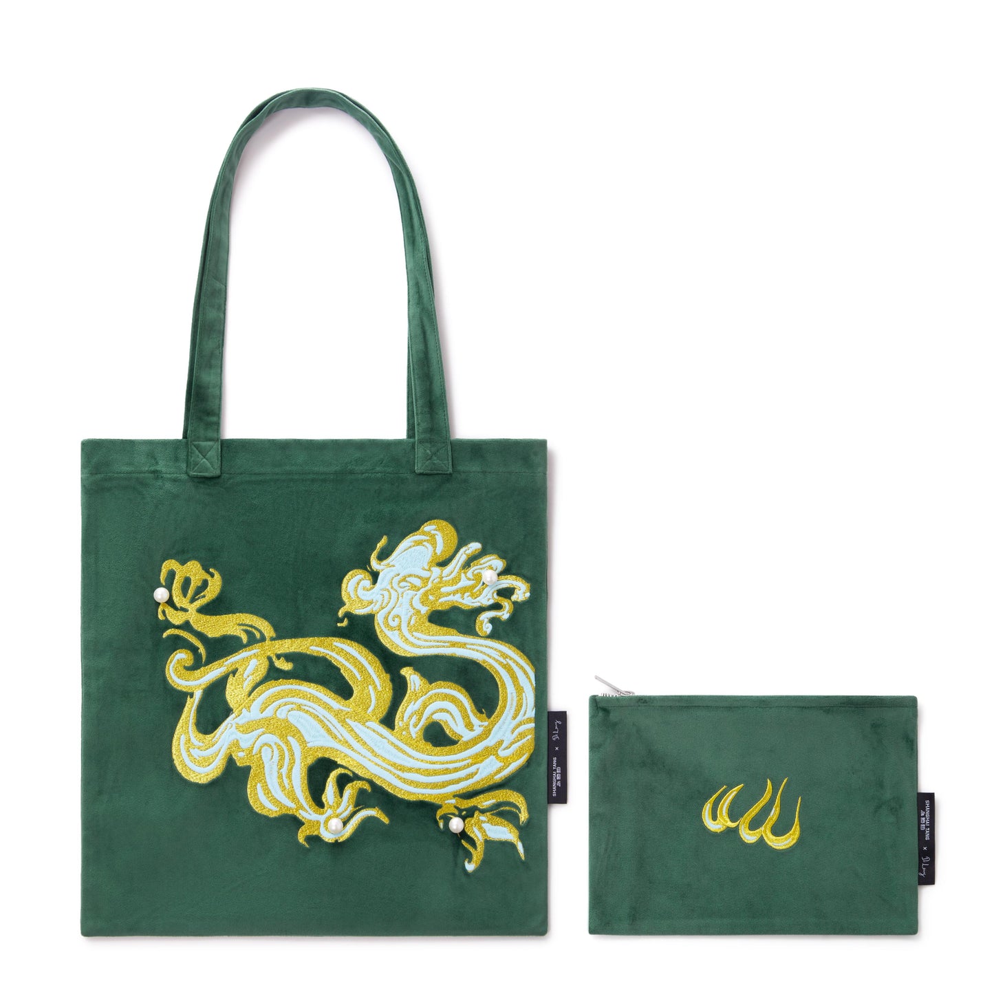 VELVET TOTE AND MINI BAG SET