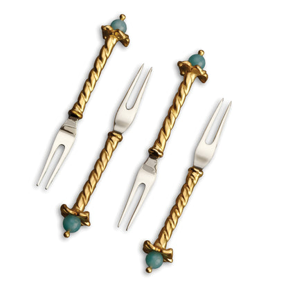 Venise Cocktail Two-Prong Picks (Set of 4)