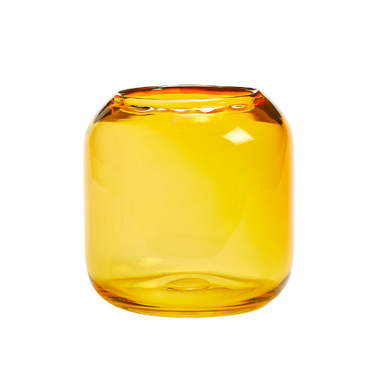 Corina Vase Hurricane Small  Amber