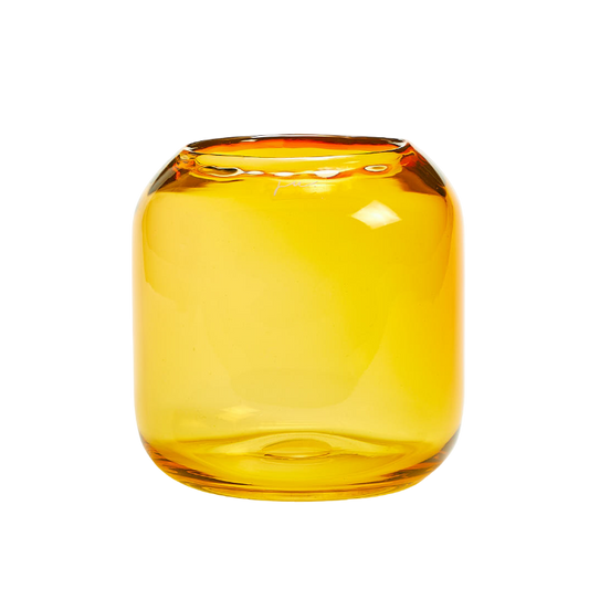 Corina Vase Hurricane Small  Amber