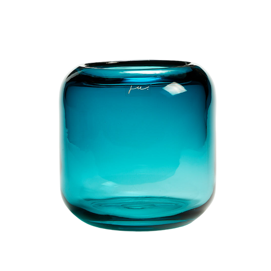 Corina Vase Hurricane Small Aqua
