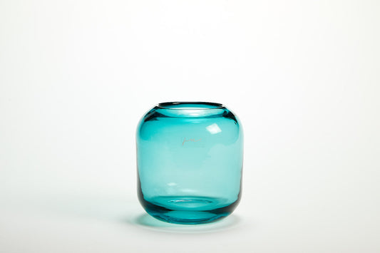 Corina Vase Hurricane Extra Small  Aqua