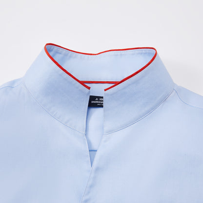 Contrast Colour Mandarin Collar Shirt