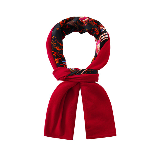 Women cashmere crane lining scarf Red