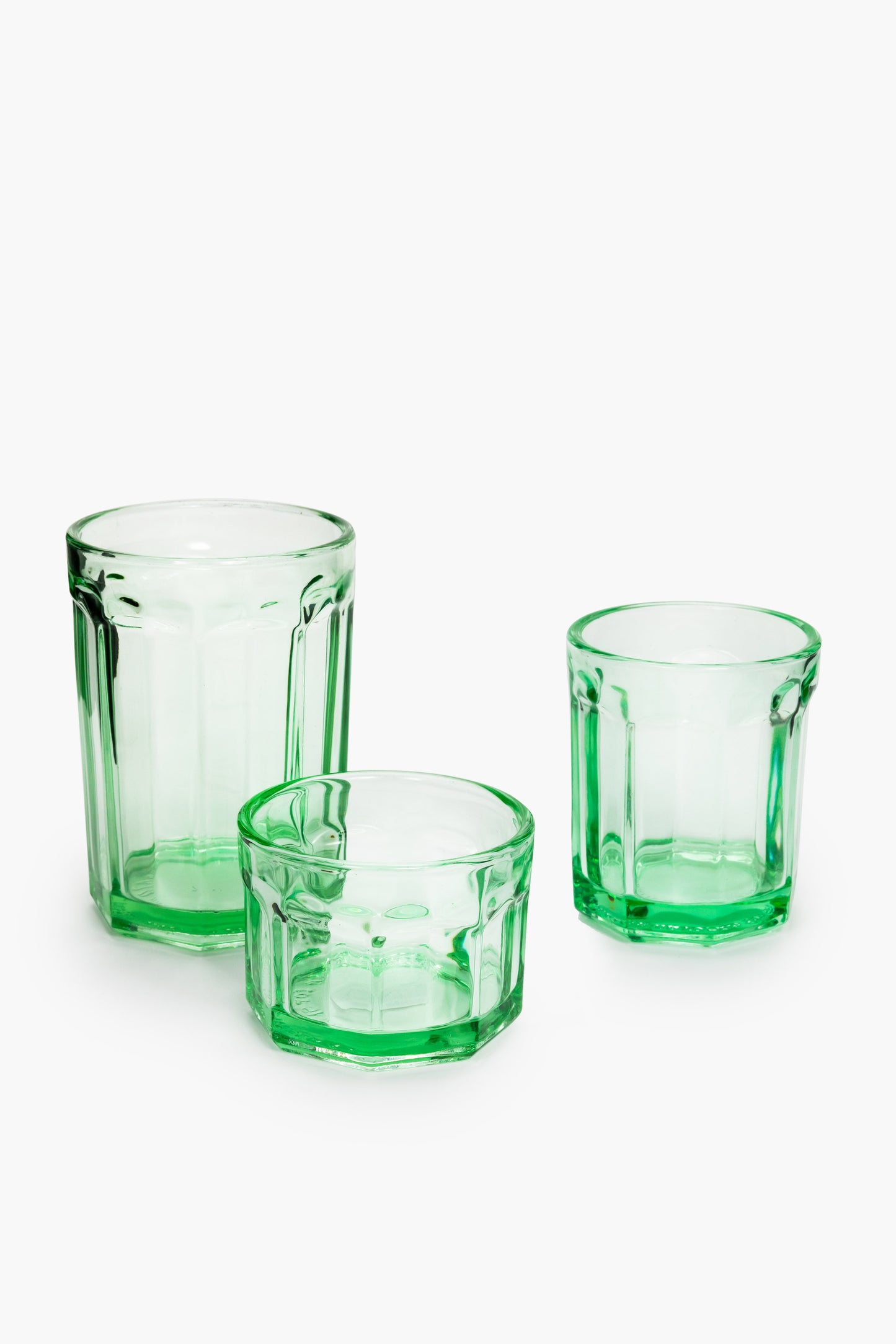 Fish & Fish Large Glasses Green Set of 4