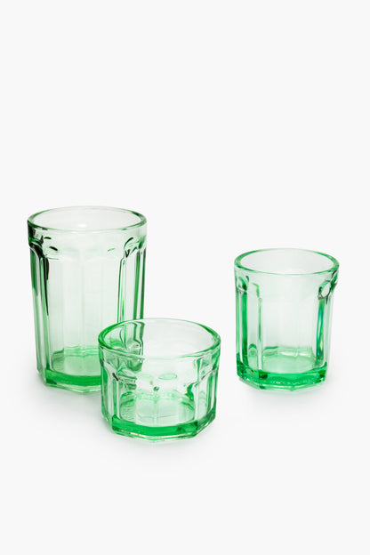 Fish & Fish Large Glasses Green Set of 4