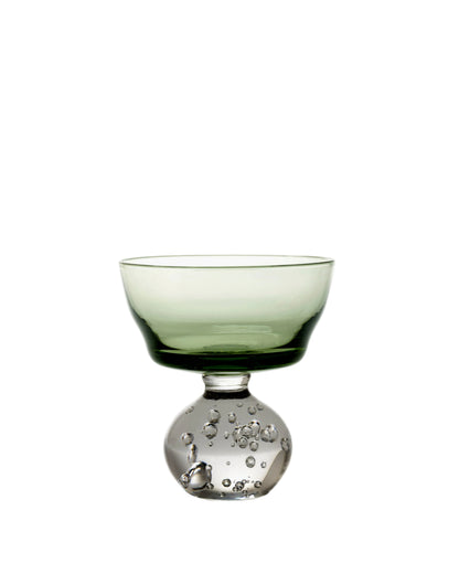 Eternal Snow Medium Stem Glasses Green Set of 6