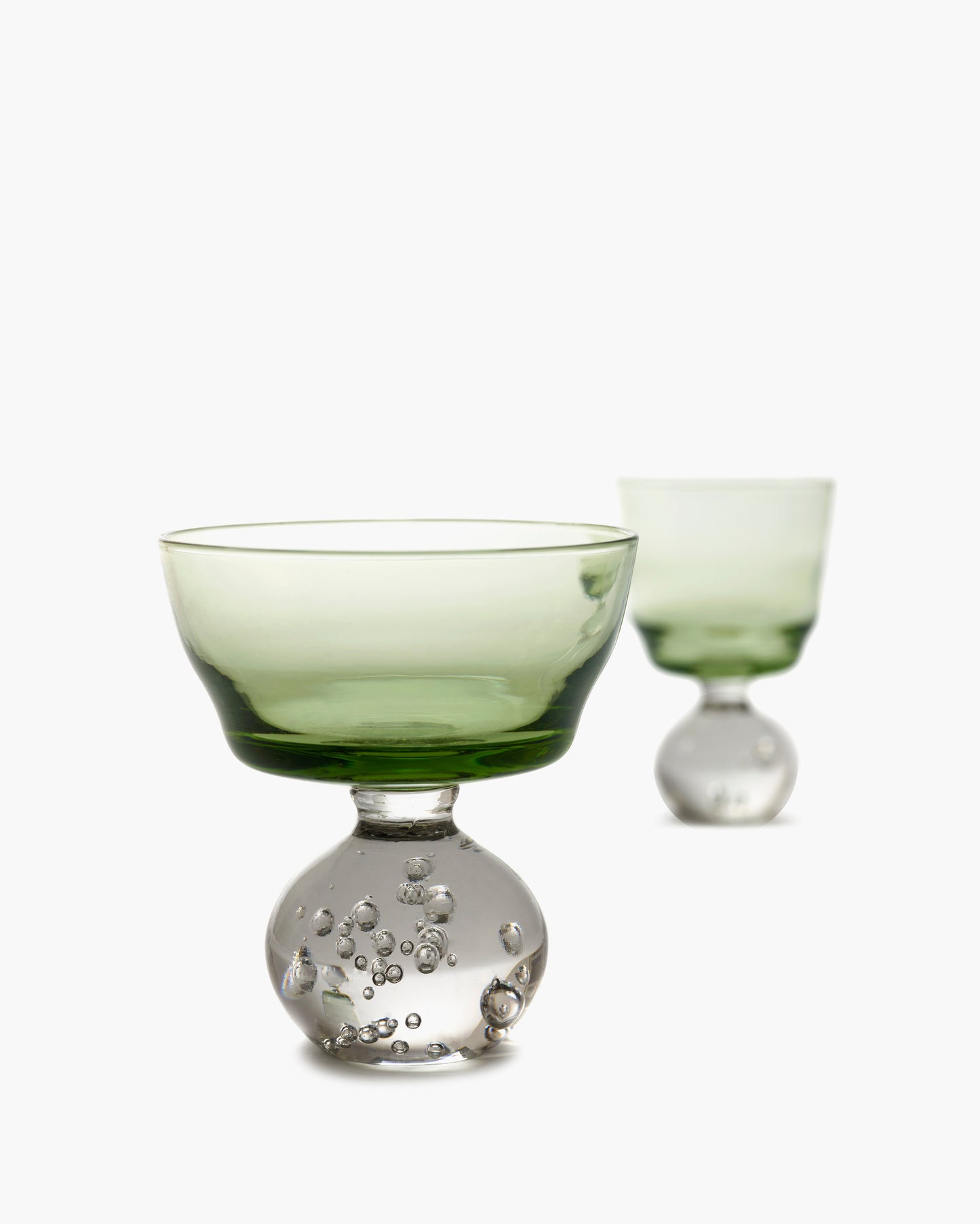 Eternal Snow Medium Stem Glasses Green Set of 6