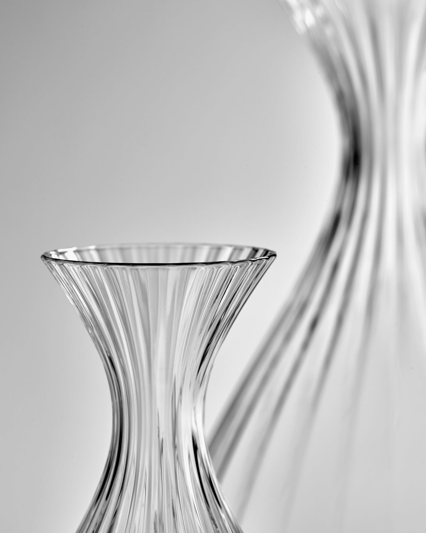 Inku Medium Carafe Transparent Ribbed