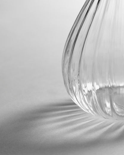 Inku Medium Carafe Transparent Ribbed